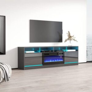 Disparo BL-05 Electric Fireplace 79" TV Stand Gray