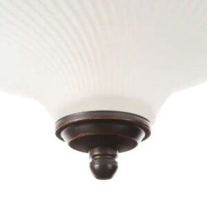 Hampton Bay 11 in. Oil-Rubbed Bronze Flush Mount with Frosted Swirl Glass Shade