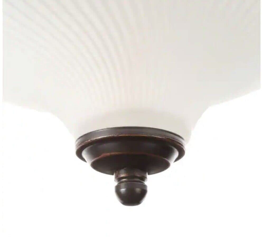 Hampton Bay 11 in. Oil-Rubbed Bronze Flush Mount with Frosted Swirl Glass Shade