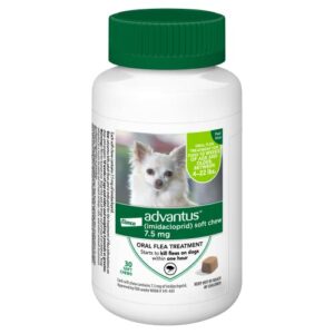 advantus (imidacloprid) chewable flea treatment for small dogs, 30 count, 4-22 pounds