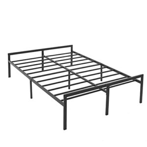 mofesun metal bed frame full – black metal platform bed 14 inch with storage, heavy duty easy assembly no box spring needed (full)