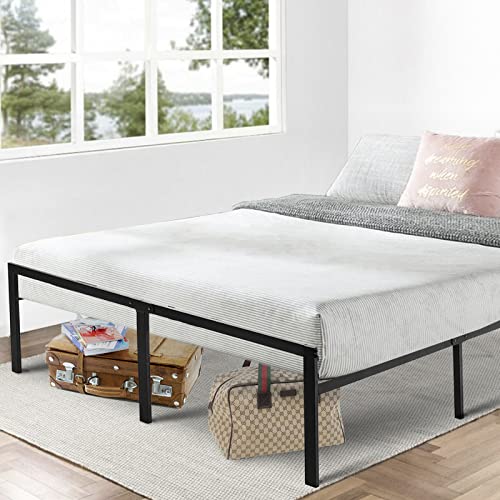 Mofesun Metal Bed Frame Full - Black Metal Platform Bed 14 Inch with Storage, Heavy Duty Easy Assembly No Box Spring Needed (Full)