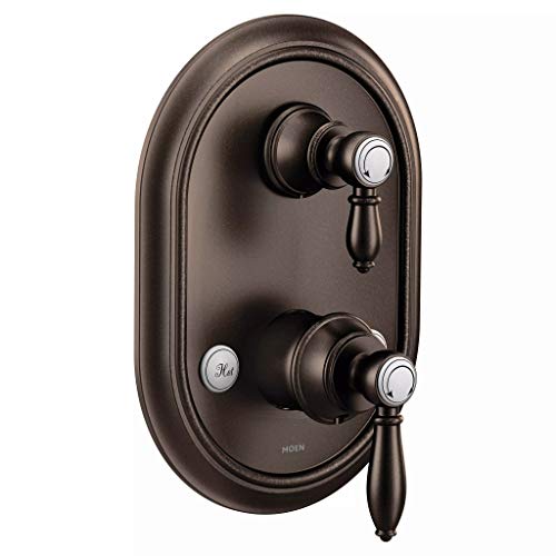 Moen UTS4311ORB Weymouth M-CORE 3-Series 2-Handle Shower Trim with Integrated Transfer, Valve Required, Oil Rubbed Bronze