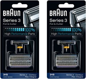 31s braun 5000/6000 series contour flex xp integral shaver foil & cutter head replacement combi pack, 2 count