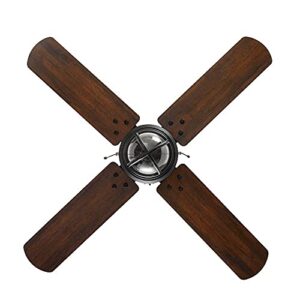 Hampton Bay Cedar Lake 44 in. Indoor/Outdoor LED Matte Black Damp Rated Downrod Ceiling Fan with Light Kit and 4 Reversible Blades (52109)