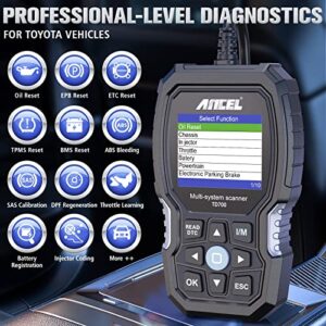 Toyota Code Reader, Toyota OBD2 Scanner, ANCEL TD700 JOBD Lexus Scion All System Transmission Fluid Temperature TPMS Relearn ABS Engine Car Diagnostic Scan Tool for Prius Tacoma Camry Corolla Tundra