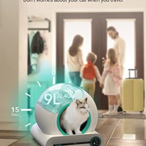 Famree Smart Self-Cleaning Cat Litter Box,Automatic Cat Litter Cleaning Robot with 65L+9L Large Capacity/APP Control/Ionic Deodorizer for Multiple Cats【2023 New Structure】, Turquoise Green