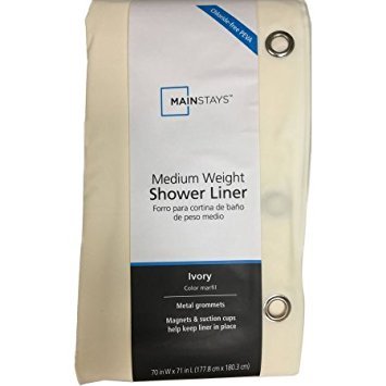 Mainstays Medium Weight Ivory Shower Curtain Liner