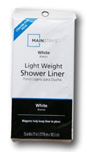 mainstay light weight peva shower curtain liner – 70 x 71 – white