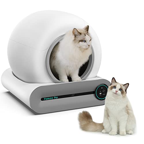 (2023 New) Famree Pet Smart Self-Cleaning Cat Litter Box, Automatic Cat Litter Cleaning Robot with 65L+9L Large Capacity/APP Control/Ionic Deodorizer for Multiple Cats