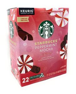 starbucks limited edition holiday peppermint mocha coffee k-cups pods – 22 count – 1 box (k-cups do not come in original packaging)