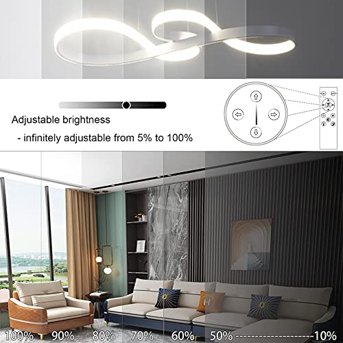 LED Chandelier Lighting Fixture Dimmable Pendant Light with Remote Control Modern Flush Mount Chandelier Adjustable Kitchen Island Hanging Lamp Painting Lamp for Dining Table Office Bedroom (Gold)