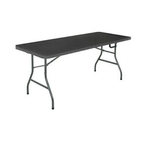 mainstays 6′ centerfold folding table, white or black (black)