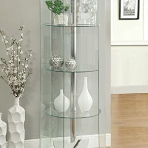 Coaster Home Furnishings Zahavah 4-shelf Hexagon Shaped Curio Cabinet White and Clear