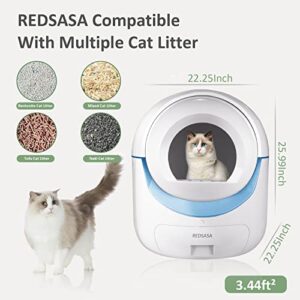 REDSASA Self Cleaning Cat Litter Box for Multiple Cats, Automatic Cat Litter Box with APP Control, Auto Clean Robot Litter Box Compatible for Various Cat Litters…