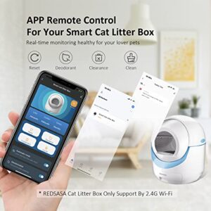 REDSASA Self Cleaning Cat Litter Box for Multiple Cats, Automatic Cat Litter Box with APP Control, Auto Clean Robot Litter Box Compatible for Various Cat Litters…