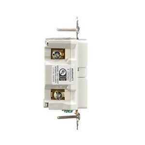 EATON TWRSGF20W Arrow Hart Tamper and Weather Resistant Duplex Gfci Receptacle, 125 Vac, 20 A, 2 Pole, 3 Wire, White