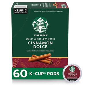 starbucks k-cup coffee pods—cinnamon dolce flavored coffee for keurig brewers—naturally flavored—100% arabica—6 boxes (60 pods total)