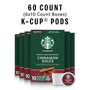 Starbucks K-Cup Coffee Pods—Cinnamon Dolce Flavored Coffee for Keurig Brewers—Naturally Flavored—100% Arabica—6 boxes (60 pods total)