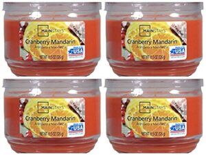 mainstays 11.5oz scented candle, cranberry mandarin 4-pack