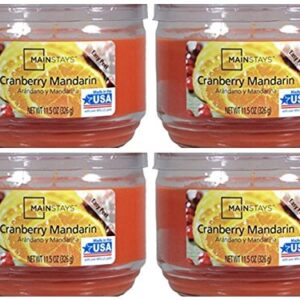 Mainstays 11.5oz Scented Candle, Cranberry Mandarin 4-Pack