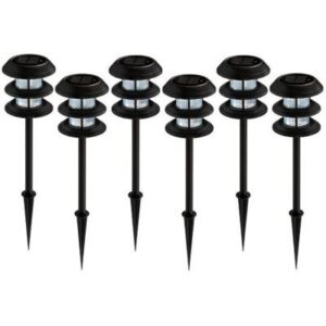 hampton bay 79339 3-tier outdoor led solar lights (6-pack)