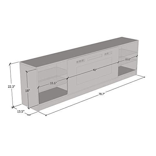 Boston WH01 Electric Fireplace Modern 79" TV Stand