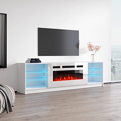 Boston WH01 Electric Fireplace Modern 79" TV Stand