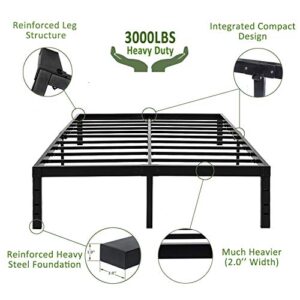 45MinST 18 Inch Platform Bed Frame/Easy Assembly Mattress Foundation / 3000lbs Heavy Duty Steel Slat/Noise Free/No Box Spring Needed,King