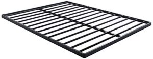 zinus gulzar easy assembly quick lock 1.6 inch bunkie board / bed slat replacement, queen, black