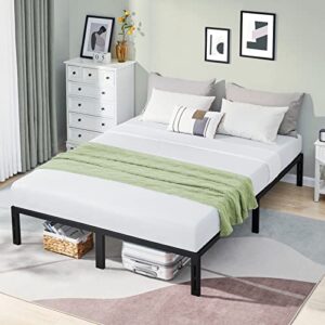 GreenForest Queen Bed Frame Quick Lock Heavy Duty Metal Platform Bed Mattress Foundation, No Box Spring Needed, Black