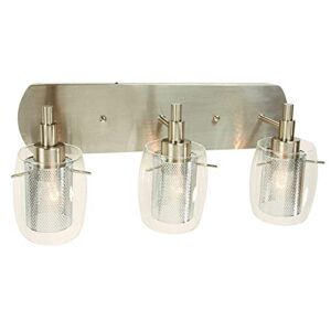 Hampton Bay 18759-4 Lettie Arnstein 3 Satin Nickel Wall Mount Vanity Light, See Picture