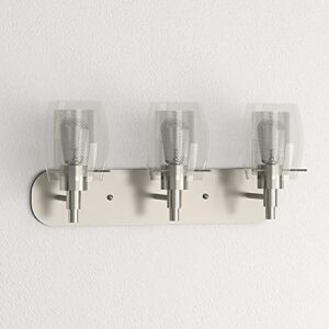 Hampton Bay 18759-4 Lettie Arnstein 3 Satin Nickel Wall Mount Vanity Light, See Picture