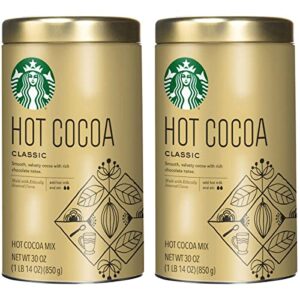 starbucks classic hot cocoa mix, 30-ounce tin (pack of 2)
