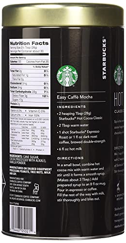 Starbucks Classic Hot Cocoa Mix, 30-Ounce Tin (Pack of 2)