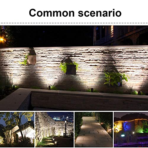 Lumina 4W LED Landscape Lighting Waterproof Landscape Lights Outdoor Low Voltage Spotlights for Walls Trees Flags Light with Warm White MR16 LED Bulb ABS Ground Stake Black SFL0104-BKLED6 (6PK)