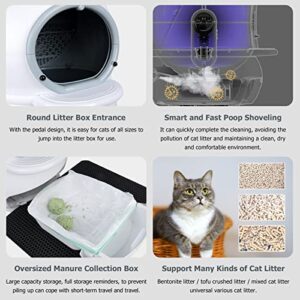 Self-Cleaning Cat Litter Box,Automatic Litter Box for Multiple of Cats，One-Touch Intelligent Safety cat Litter Box Easy to Clean.