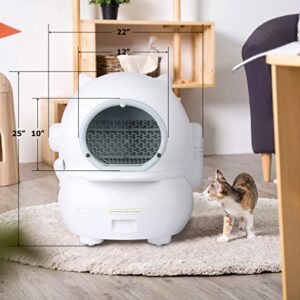 Self-Cleaning Cat Litter Box,Automatic Litter Box for Multiple of Cats，One-Touch Intelligent Safety cat Litter Box Easy to Clean.