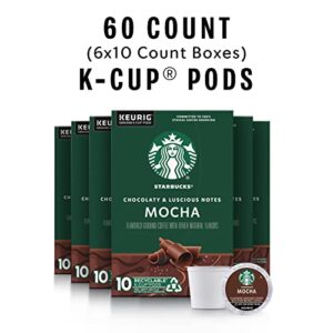 Starbucks Medium Roast K-Cup Coffee Pods — Mocha for Keurig Brewers — 6 boxes (60 pods total)