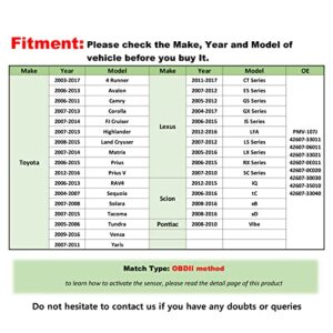 Marsflex TPMS Sensor Compatible for Toyota Scion Pontiac Lexus, Camry rav4 Scion Yaris Corolla Tire Pressure Monitoring Sensor Replaces# 42607-33011 PMV-107J 42607-33021 42607-06011 315MHz