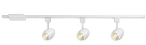 hampton bay lighting 4 ft. 3-light white integrated led linear track lighting kit with round back heads (804629)