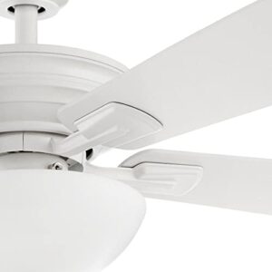 Wellston II 44 in. Indoor LED Matte White Dry Rated Downrod Ceiling Fan with Light Kit and 5 Reversible Blades