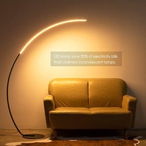 Arc Floor Lamp, 67" Tall Black LED Modern Standing Floor Lamp with Remote Control, 3 Color Temperature & Stepless Dimmable Brightness, Arched Bright Floor Lamp for living Room, Bedroom, office, home