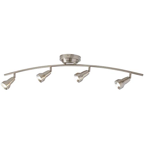 Hampton Bay Kelso 3 ft. 4-Light Satin Nickel LED Fixed Rail with 300/Lumen Heads 108701