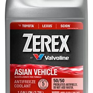 Zerex Asian Vehicle Red Silicate and Borate Free 50/50 Prediluted Ready-to-Use Antifreeze/Coolant 1 GA