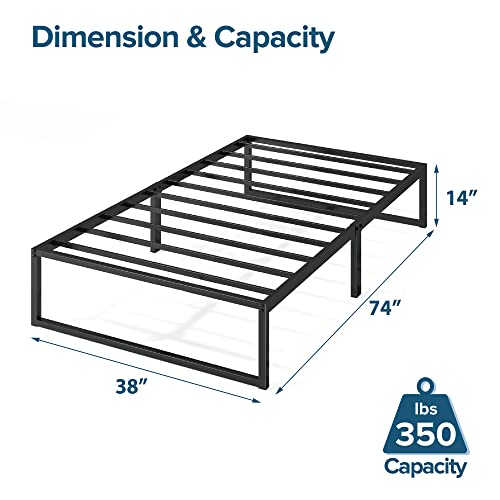 ZINUS Lorelai 14 Inch Metal Platform Bed Frame / Mattress Foundation with Steel Slat Support / No Box Spring Needed / Easy Assembly, Twin