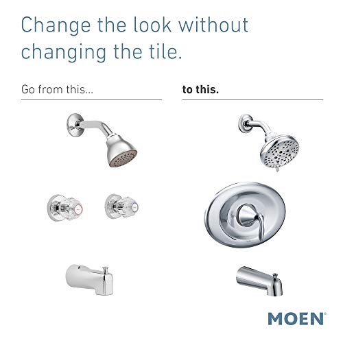 Moen T2139EPBN Eva Collection Posi-Temp Eco-Performance Tub and Shower Trim Kit Valve Required, Brushed Nickel