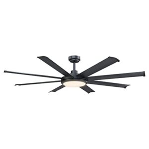 parrot uncle ceiling fans with lights and remote 60 inch black ceiling fan with light led outdoor ceiling fans for covered patios, 6-speed, reversible dc motor