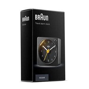 Braun Classic Triple Black Analogue Alarm Clock Home Gift Bundle with Snooze and Light, Quiet Quartz Movement, Crescendo Beep Alarm in Black, Model BC12B, BC02XB, BC03B (3 Pack)