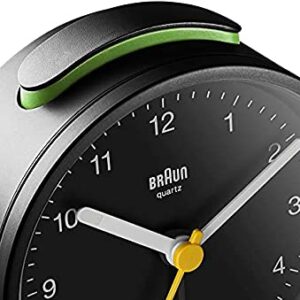 Braun Classic Triple Black Analogue Alarm Clock Home Gift Bundle with Snooze and Light, Quiet Quartz Movement, Crescendo Beep Alarm in Black, Model BC12B, BC02XB, BC03B (3 Pack)